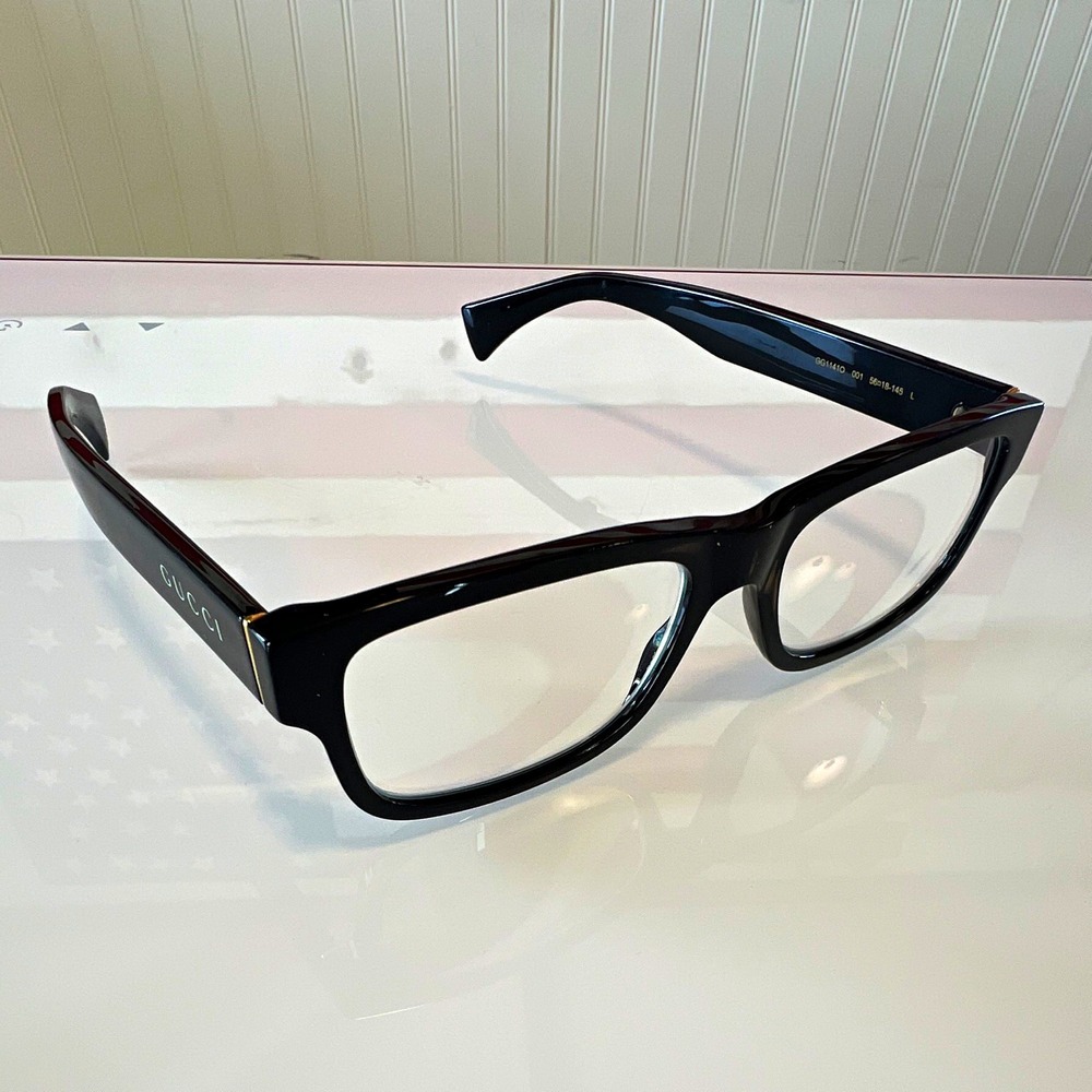 Gucci Black Square Full Rim Eyeglasses Frames 56-18 FRAMES ONLY NEW